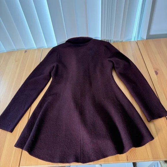 Anthropologie Rosie Neira 100% Wool Purple Ruffle Blazer Jacket Witchy S - Picture 9 of 10